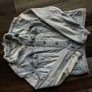Vintage Distressed / Ripped Denim Jacket